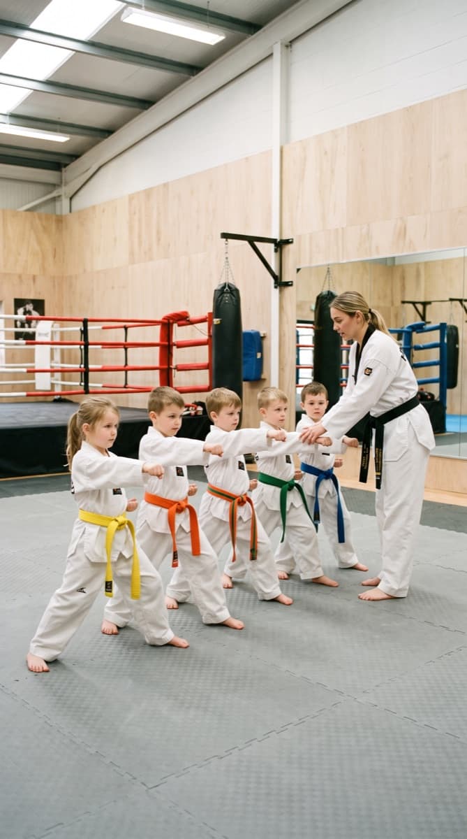 Young students training martial arts at Kingdom Athletics